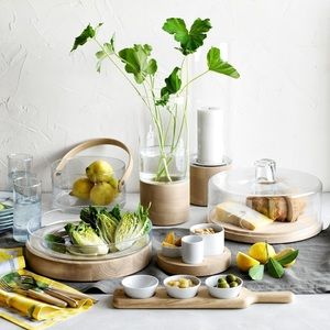 Pottery Barn Glass Hurricane Candleholder NEW